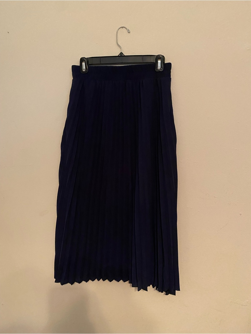 Pleated Navy Midi Skirt - Women's